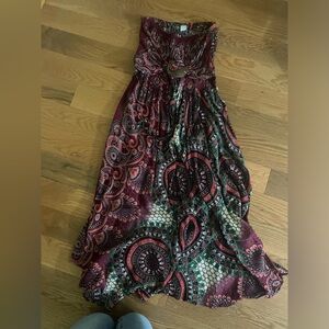 Burgundy red maxi dress